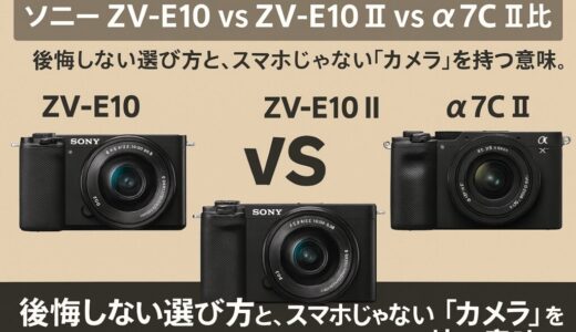 ソニー ZV-E10 vs ZV-E10 II vs α7C II 徹底比較｜後悔しない選び方と、スマホじゃない「カメラ」を持つ意味