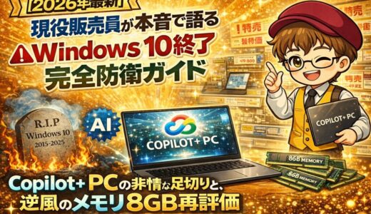 2026年最新】現役販売員が本音で語る「Windows 10終了」完全防衛ガイド Copilot+ PCの非情な足切りと、逆風のメモリ8GB再評価