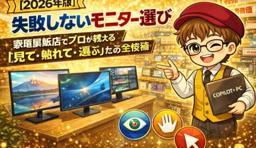 【2026年版】失敗しないモニター選び：家電量販店でプロが教える「見て・触れて・選ぶ」ための全技術