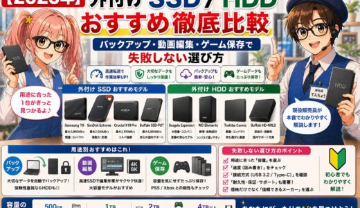 【2026年】外付けSSD / HDD おすすめ徹底比較｜バックアップ・動画編集・ゲーム保存で失敗しない選び方