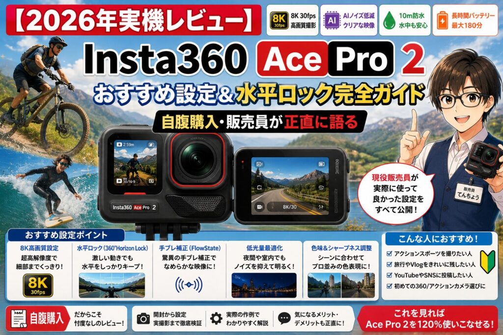 2026年実機レビュー】Insta360 Ace Pro 2 おすすめ設定＆水平ロック